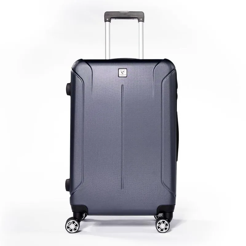 Mala de Viagem Grande Vilabon Vb0227 Abs Cadeado Integrado Rodas Duplas 360 Azul