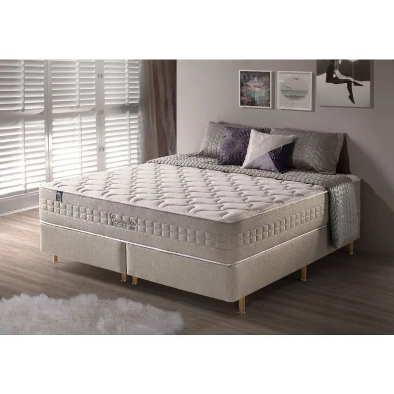 Conjunto Cama Box+colchão Queen Size Commodite Magn Molas Pocket Quântico
