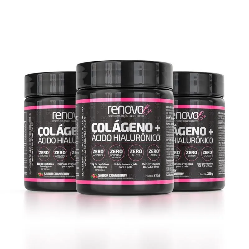 Renova Be Colágeno Cranberry + Ácido Hialurônico 3 Unidades
