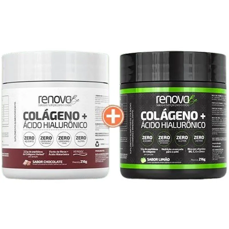 Kit 2 Potes Colágeno Renova Be Verisol + Hidrolisado Limão