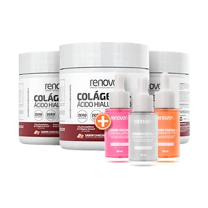 Kit 3 Potes Colágeno Renova Be Verisol Chocolate - Original