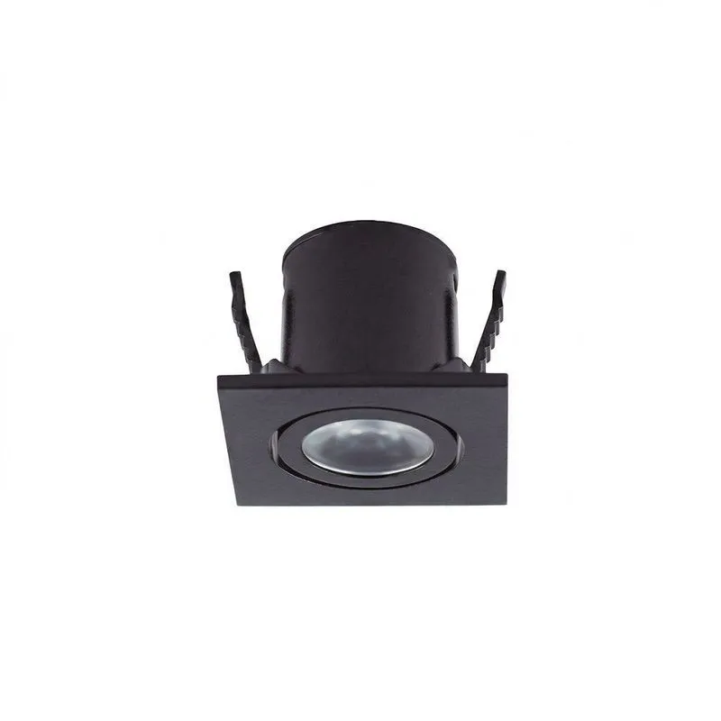 Mini Spot de Embutir LED Auriga 1W Quadrado 3000K Luz Amarela Preto Astraled Mini Spot de Embutir LED Auriga 1W Quadrado 3000K Preto Astraled
