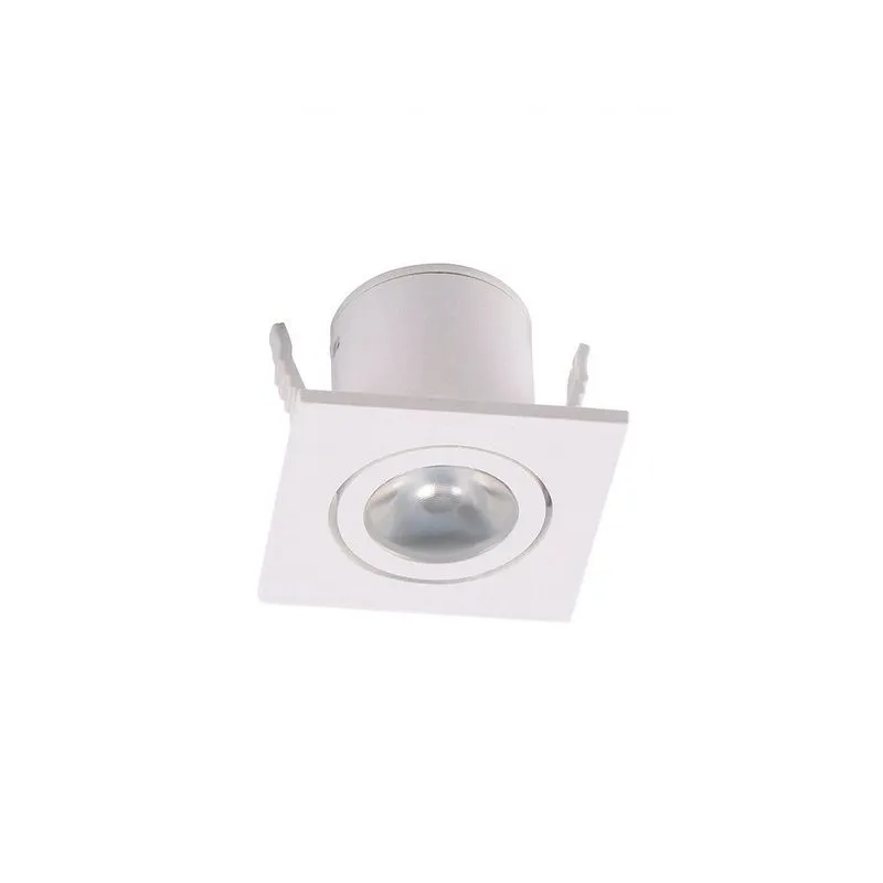 Mini Spot de Embutir LED Auriga 1W Luz Amarela 3000K Quadrado Branco Astraled Mini Spot de Embutir LED Auriga 1W 3000K Quadrado Branco Astraled
