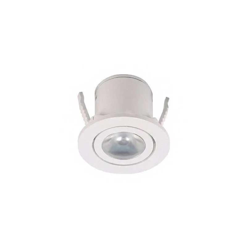 Mini Spot de Embutir LED Auriga 1W Redondo Luz Amarela 3000K Branco Astraled Mini Spot de Embutir LED Auriga 1W 3000K Redondo Branco Astraled