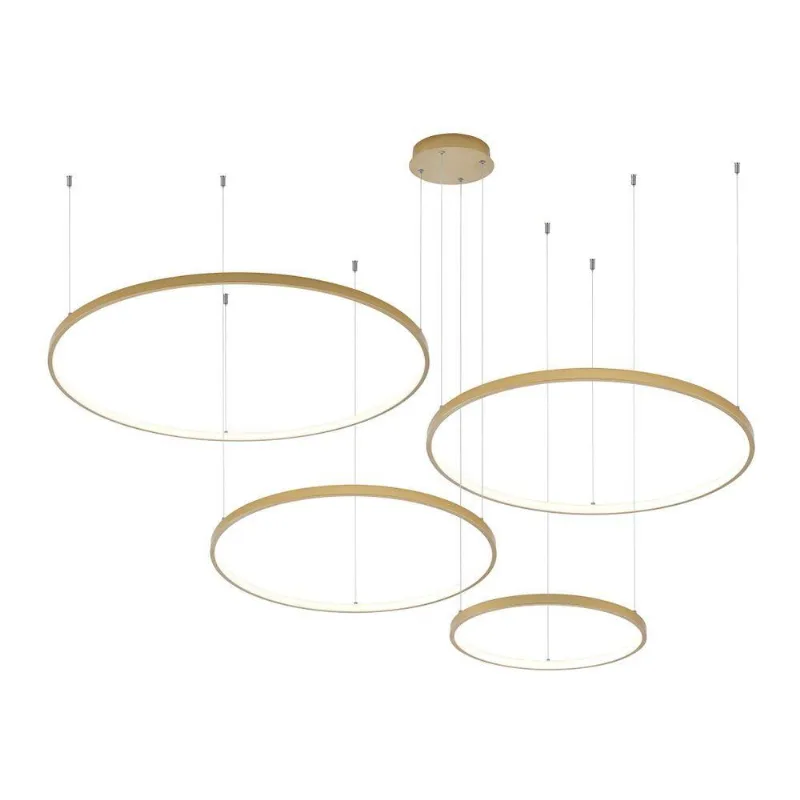Lustre Pendente Astraled Bevis Pl-9737 Dourado Led Bivolt - ASTRALED