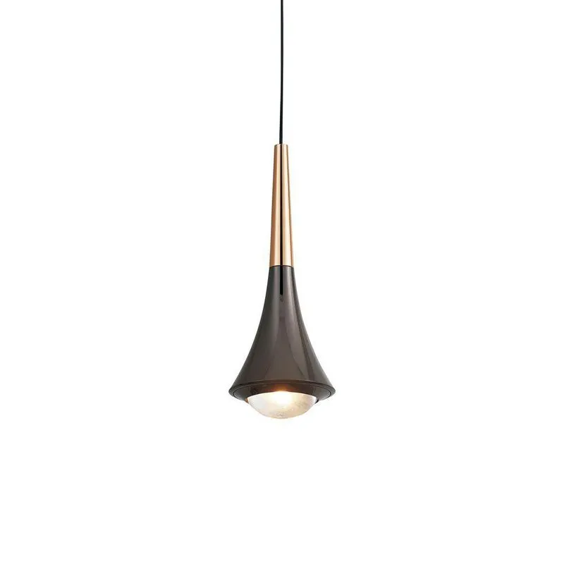 Lustre Pendente Astraled Tureis Pt-9135 Preto Dourado Led Bivolt