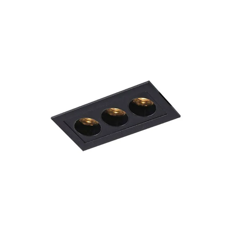 Spot De Embutir Astraled Downlight Ashok Led Alto Irc 90 6w Bivolt Preto 3000k Luz Amarela Dl-7210