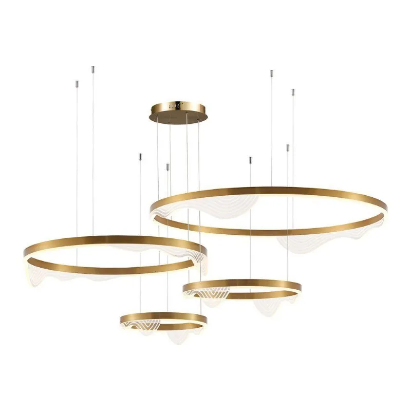 Lustre Pendente Astraled Lomy Pl-9854 Dourado Led Bivolt Dourado Pl-9854
