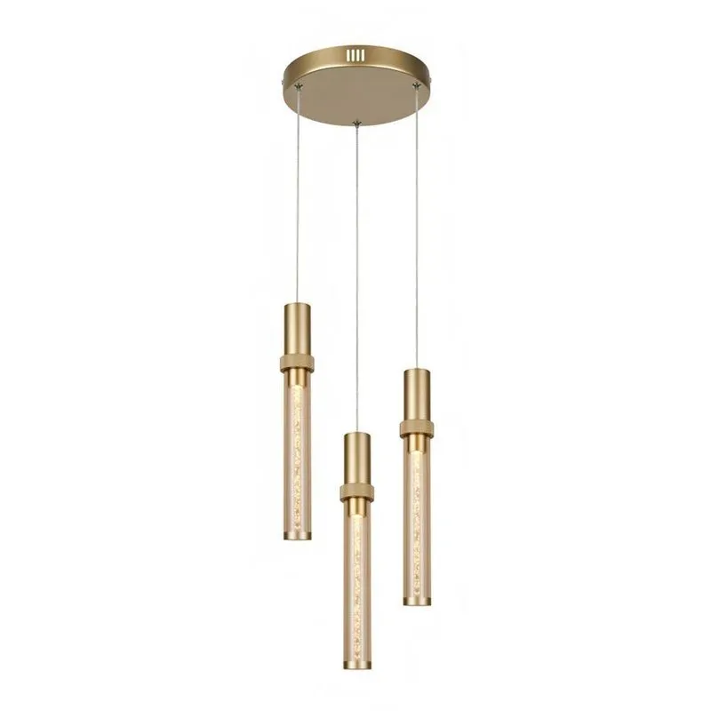 Lustre Pendente Nyla PT-9144 LED Bivolt 3000K IRC 90 1200 Lúmens Dourado Astraled Lustre Pendente Nyla PT-9144 LED Bivolt 3000K Dourado Astraled