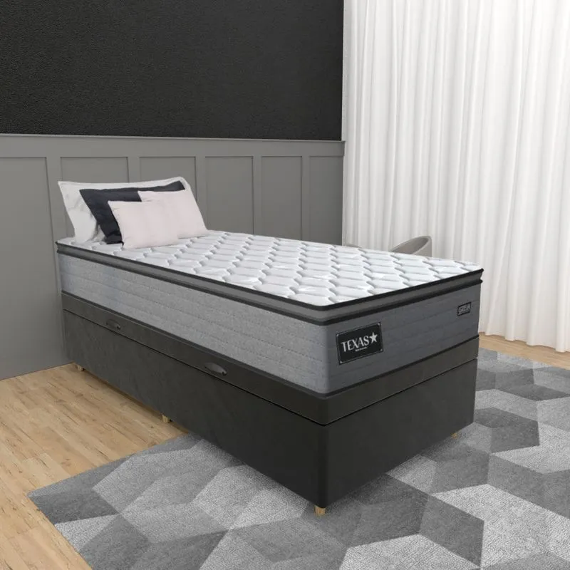 Cama Box Baú Solteiro 88cm Molas Ensacadas D28 Texas Gazin JSW