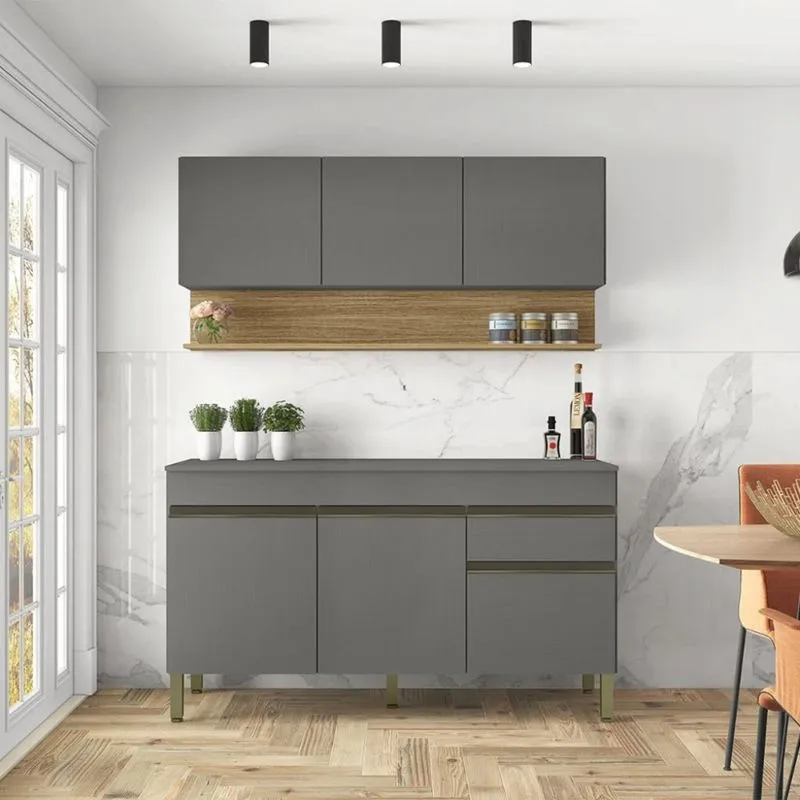 Cozinha Modulada 2 Peças 150cm com Tampo Line Kits Paraná