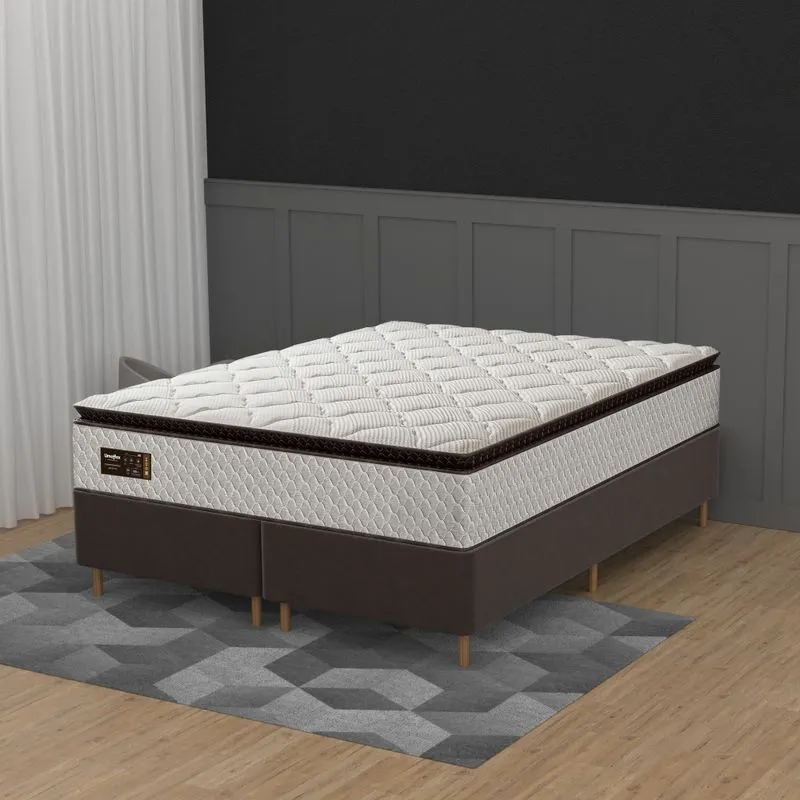 Cama Box King 193cm Pillow Top Molas Ensacadas Majestic Umaflex Base 2 CEN