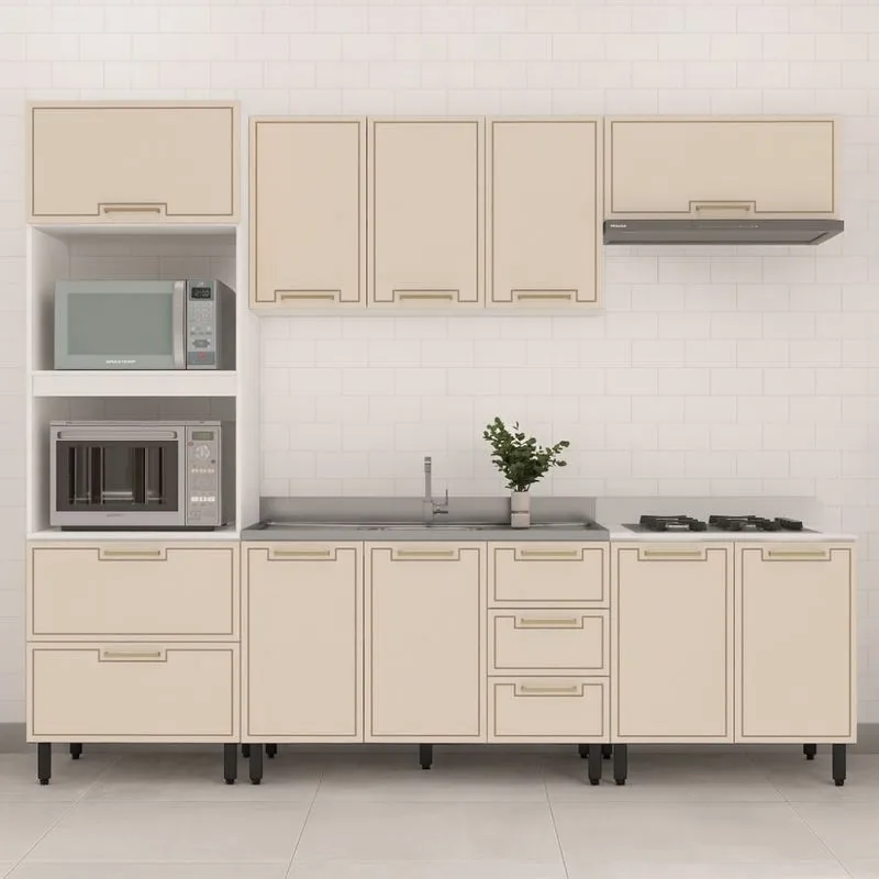 Cozinha Modulada 5 Peças sem Pia Amara Politorno Móveis