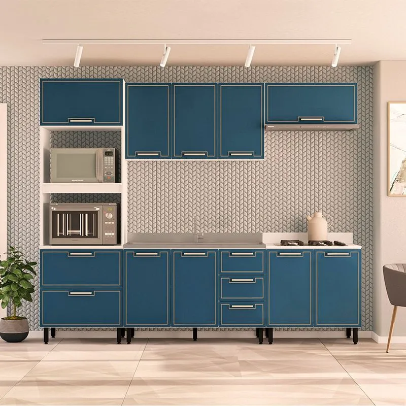 Cozinha Modulada 5 Peças sem Pia Amara Politorno Móveis