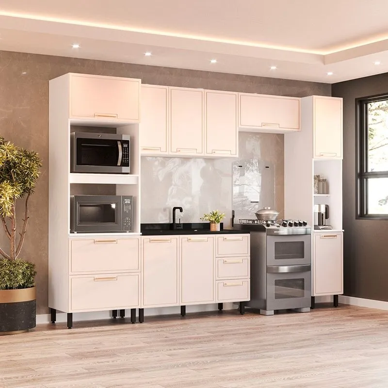 Cozinha Modulada 5 Peças sem Pia Amara Politorno Móveis