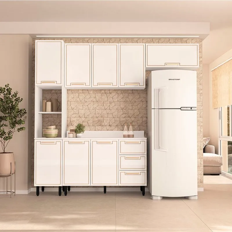 Cozinha Modulada 4 Peças com Tampo Amara Politorno Móveis