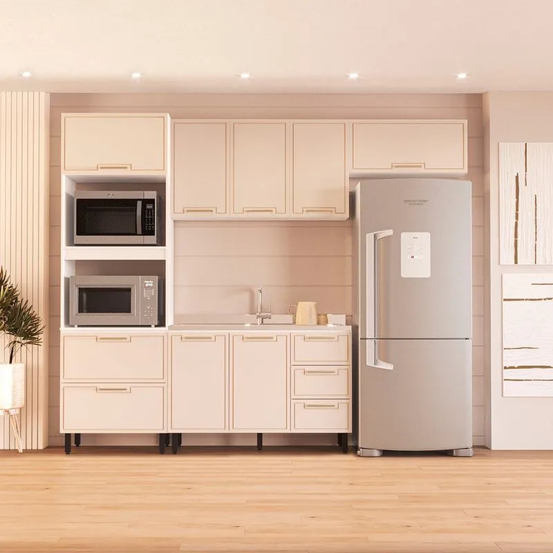 Cozinha Modulada 4 Peças sem Pia Amara Politorno Móveis