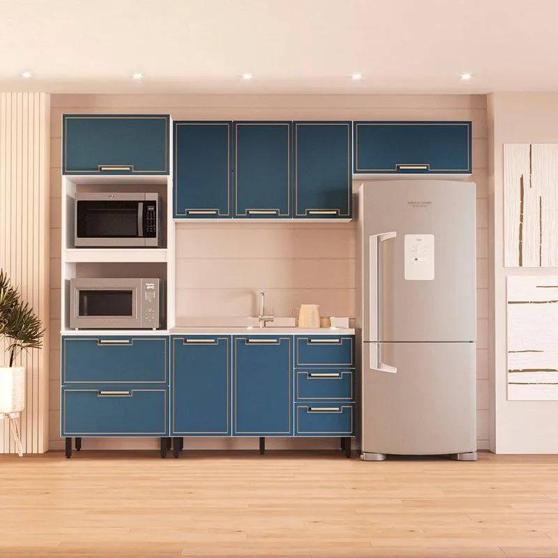 Cozinha Modulada 4 Peças sem Pia Amara Politorno Móveis