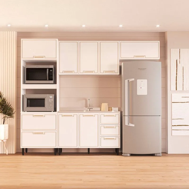 Cozinha Modulada 4 Peças sem Pia Amara Politorno Móveis