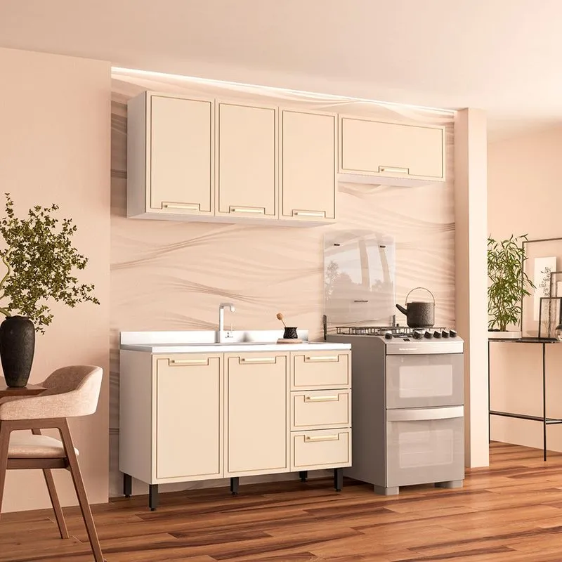 Cozinha Modulada 3 Peças sem Pia Amara Politorno Móveis