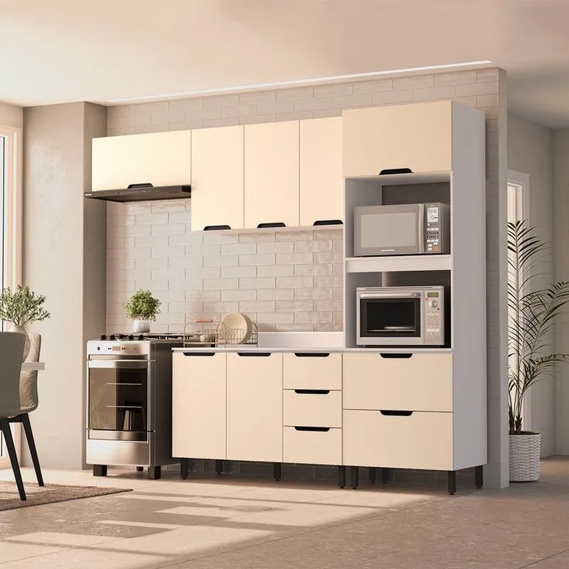 Cozinha Modulada 4 Peças com Tampo Maeena Politorno