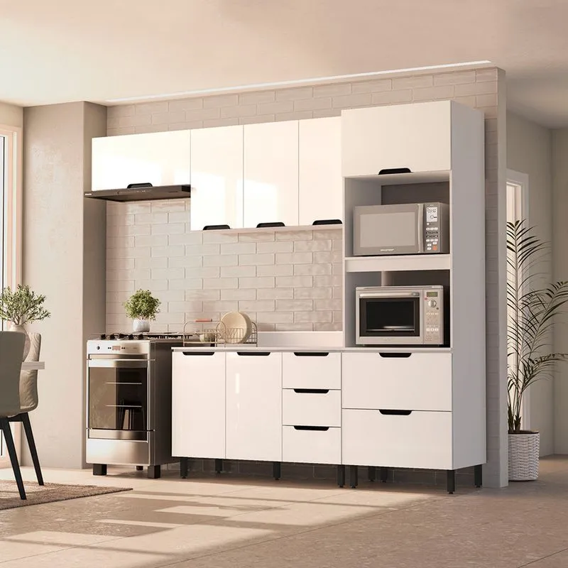 Cozinha Modulada 4 Peças com Tampo Maeena Politorno