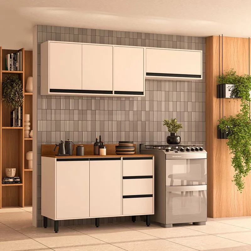 Cozinha Modulada 3 Peças com Tampo Koya Politorno