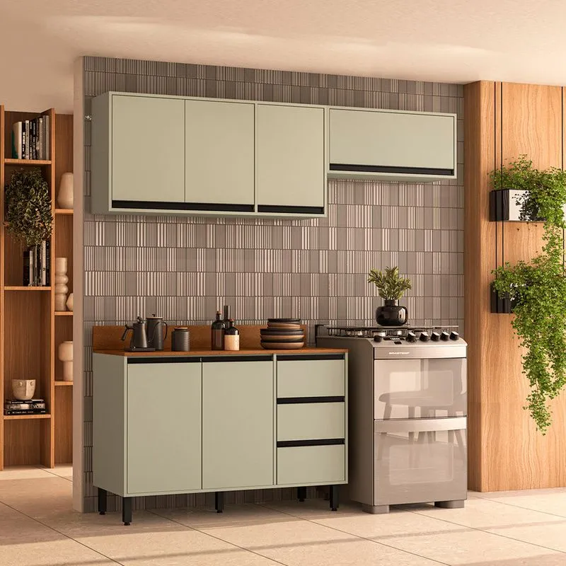 Cozinha Modulada 3 Peças com Tampo Koya Politorno