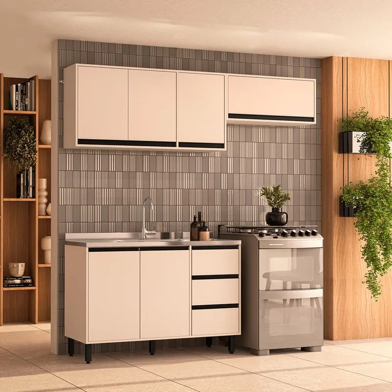 Cozinha Modulada 3 Peças sem Pia Koya Politorno