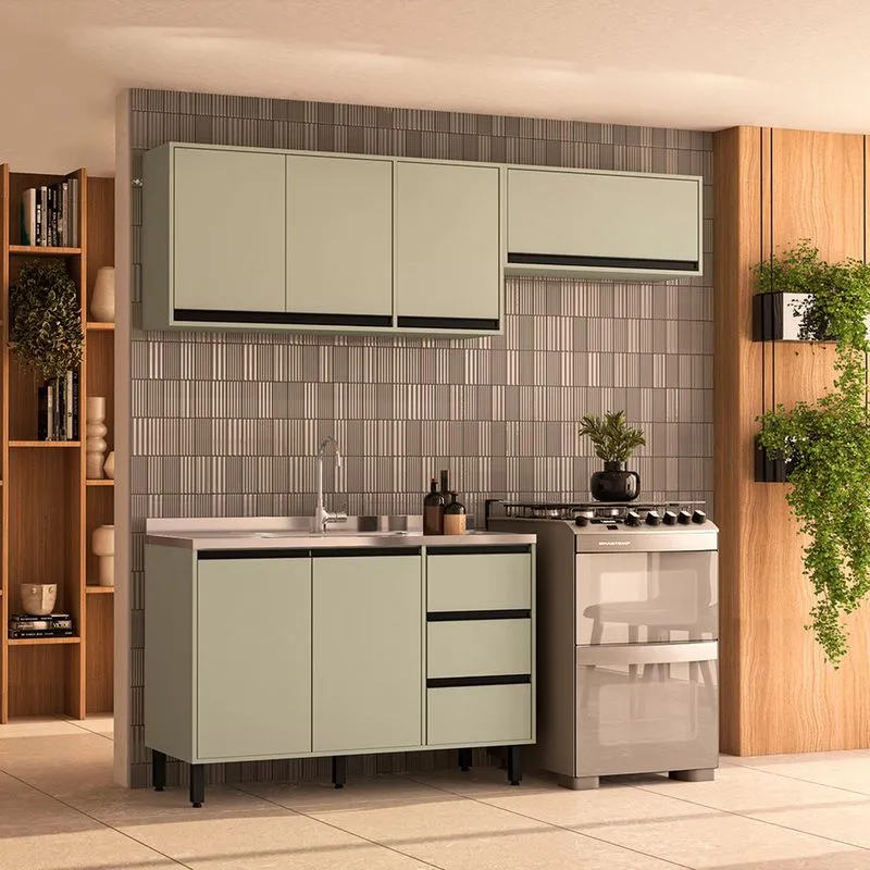 Cozinha Modulada 3 Peças sem Pia Koya Politorno
