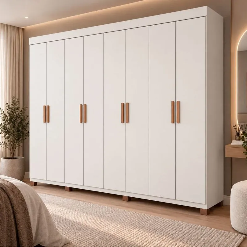 Guarda Roupa Casal 8 Portas com Pés Fênix Damulti