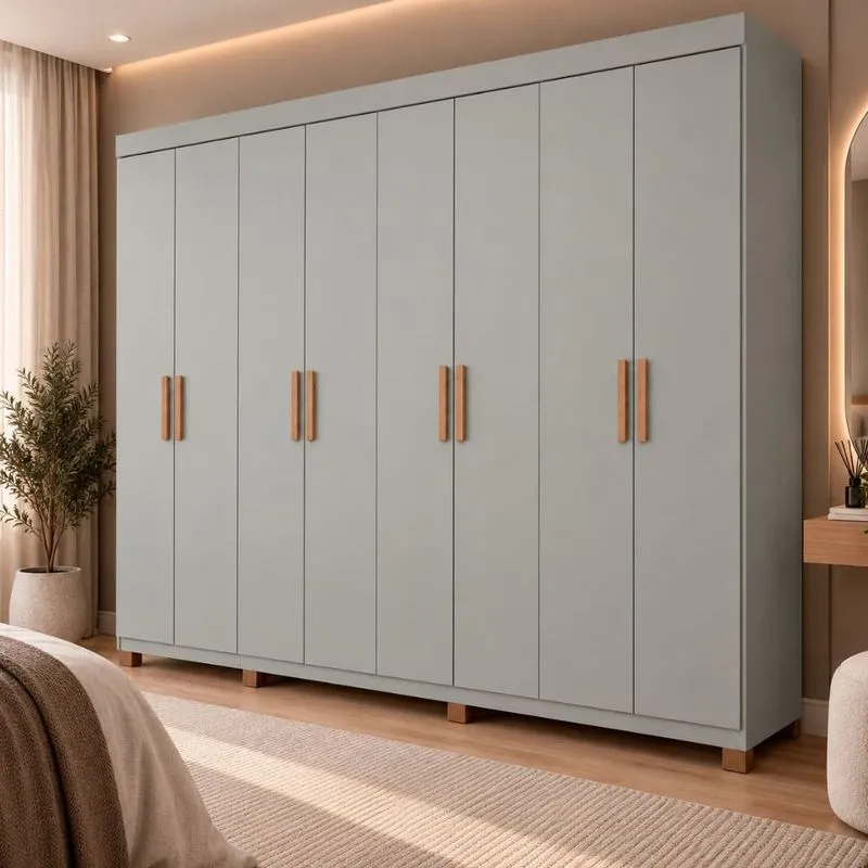 Guarda Roupa Casal 8 Portas com Pés Fênix Damulti