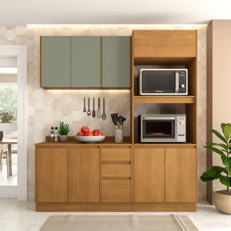 Cozinha Modulada 3 Peças com Tampo Olivia Mobikasa
