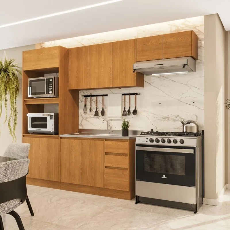 Cozinha Modulada 4 Peças sem Pia Olivia Mobikasa