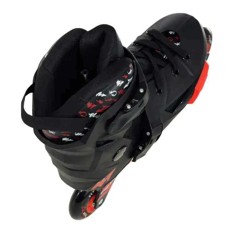 Patins Revolt Preto Com Rodas Pretas Traxart - 80mm Abec-9