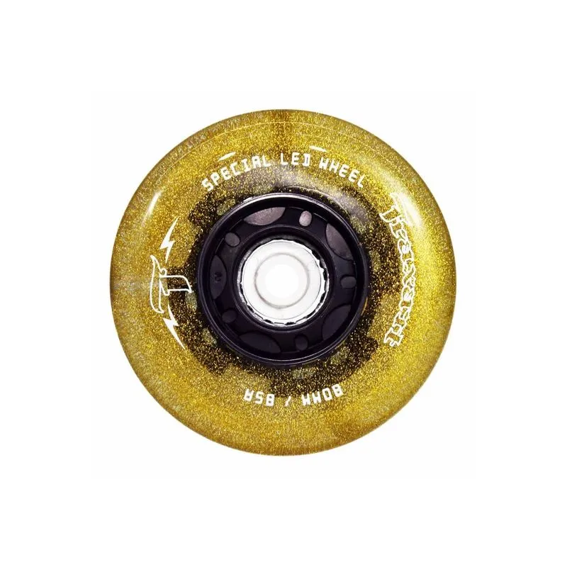 Roda 80mm Led Especial Glitter Amarela Gold (jogo)