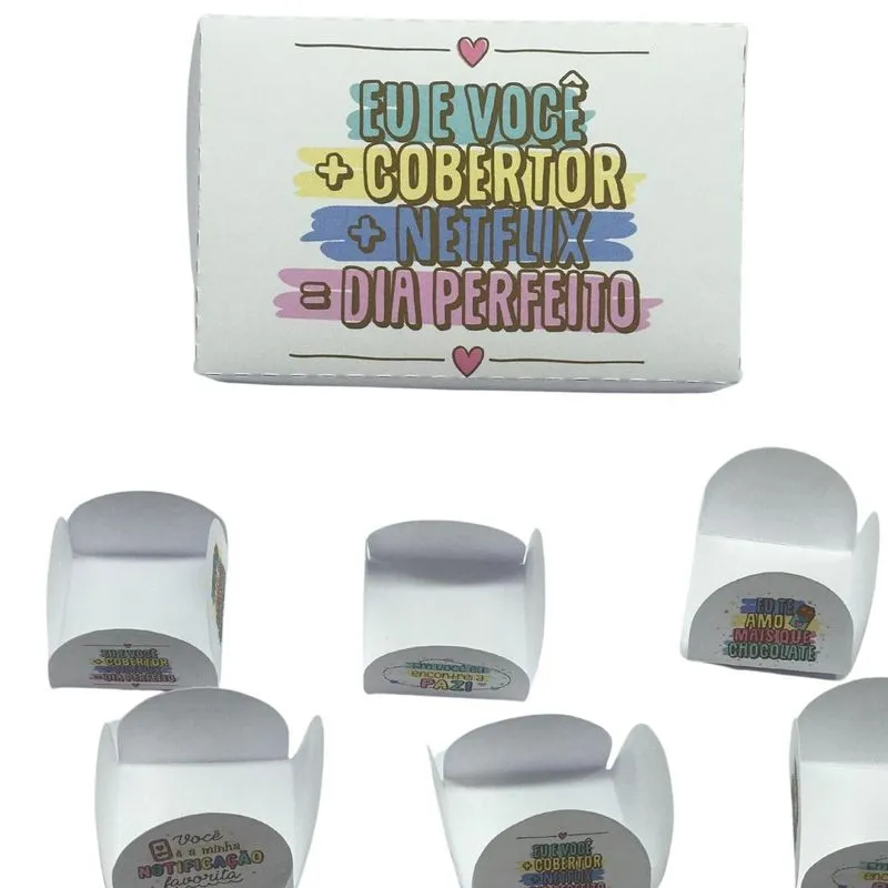 10 Caixas Para 6 Doces Especial Namorados - Dia Perfeito