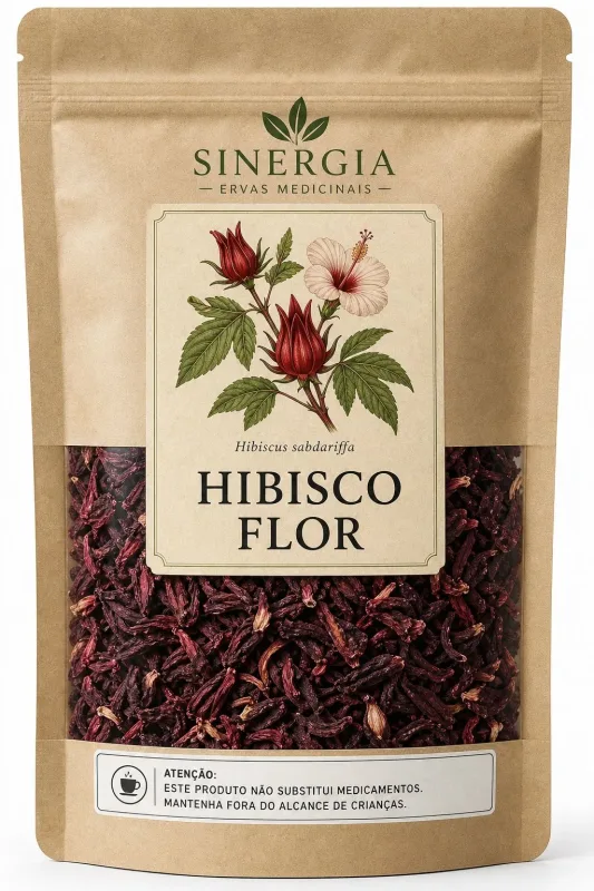 HIBISCO FLOR 50G - Sinergia Ervas Medicinais