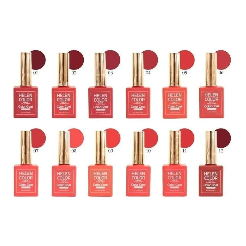 Coleção Fashion Red 12 Esmaltes Em Gel Unhas Helen Colors