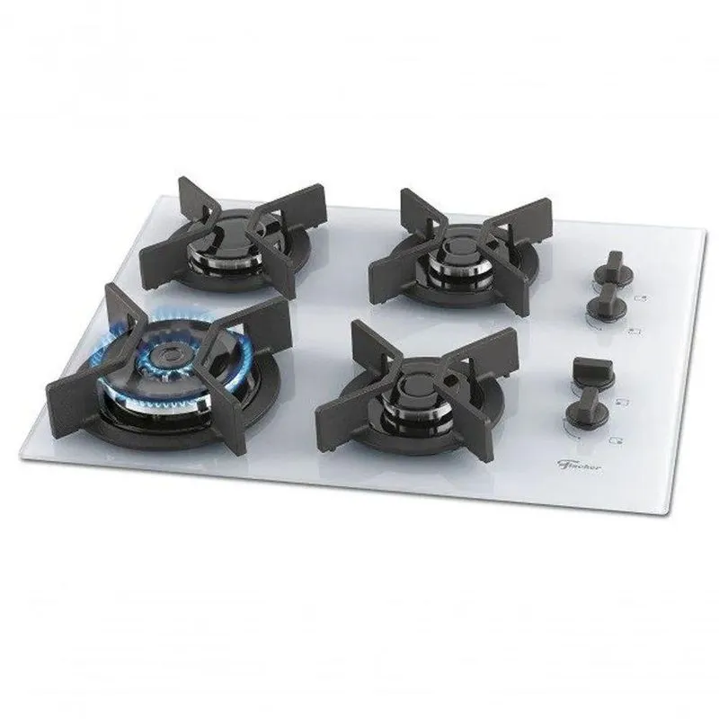 Fogão Cooktop Fischer 4 Bocas Tripla Chama Infinity Branco Bivolt