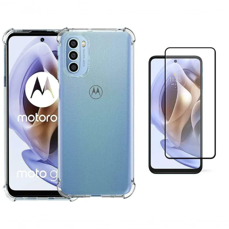 Capa Compatível Moto G71 + Pelicula - Transparente