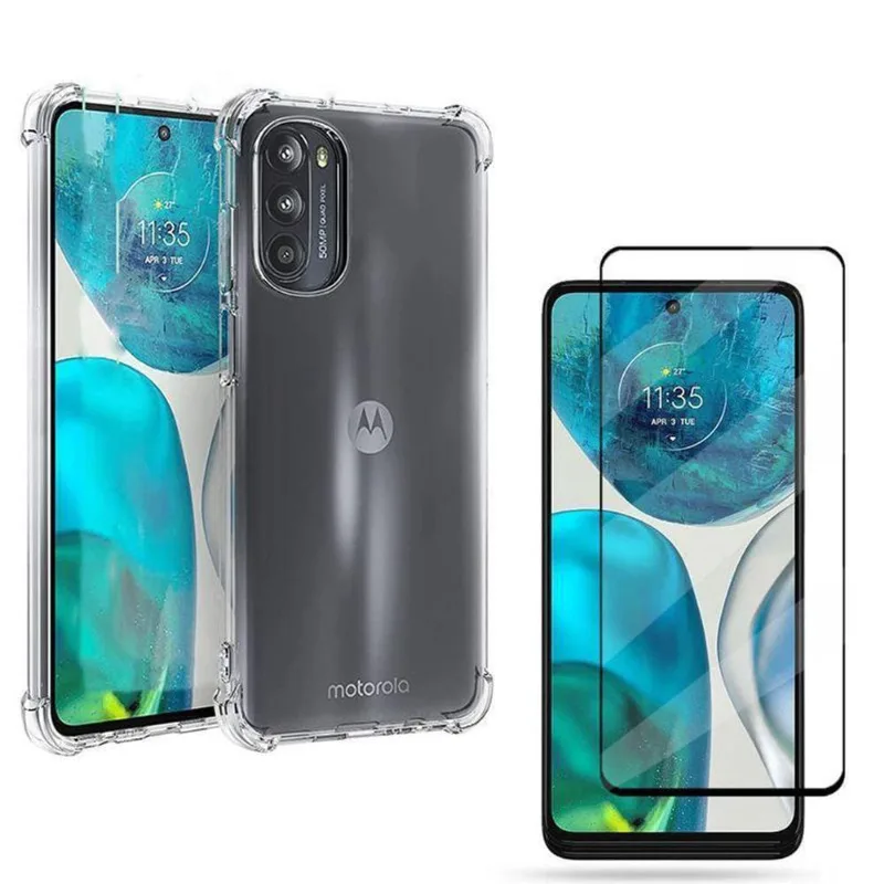 Capa Compatível Moto E32 + Pelicula - Transparente