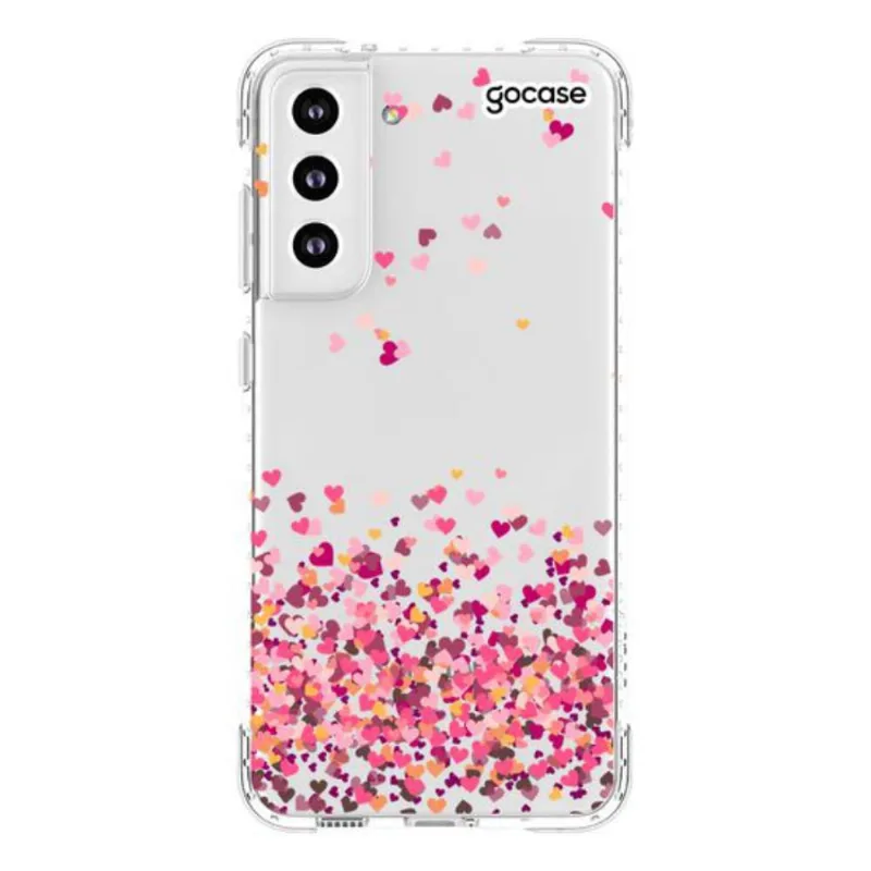 Capa Capinha Compatível Samsung Galaxy S21 fe Corações Flutuantes GoCase
