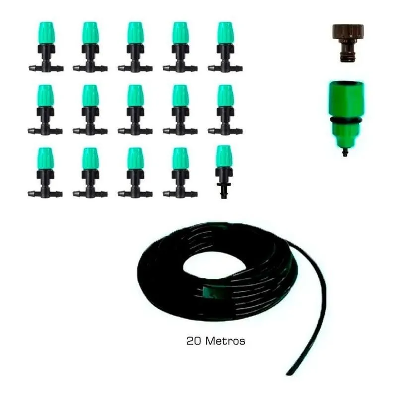 Kit Irrigação Nebulização Névoa - 15 Bicos