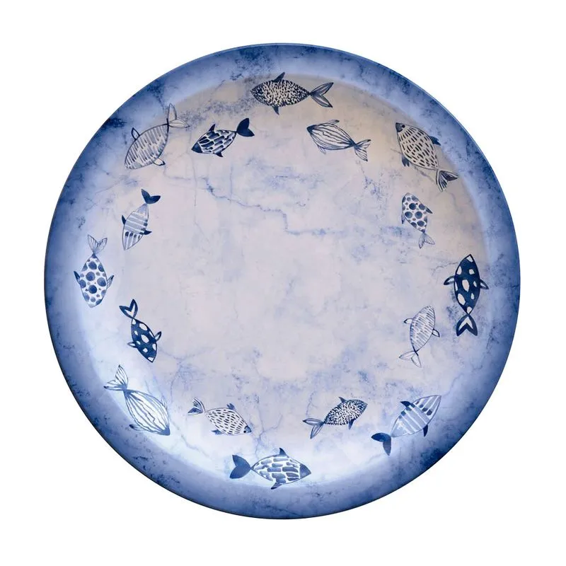 Prato Raso Peixes Em Porcelana Decorada 28 Cm Tramontina