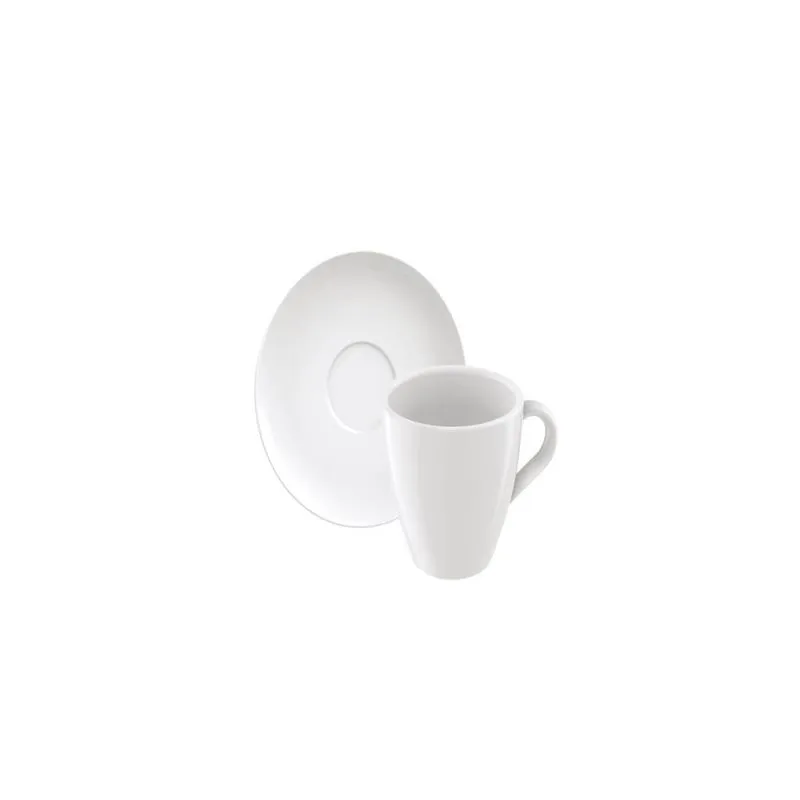 Conjunto Xícara e Pires de Cappuccino Tramontina Paola em Porcelana 200ml 2 Peças