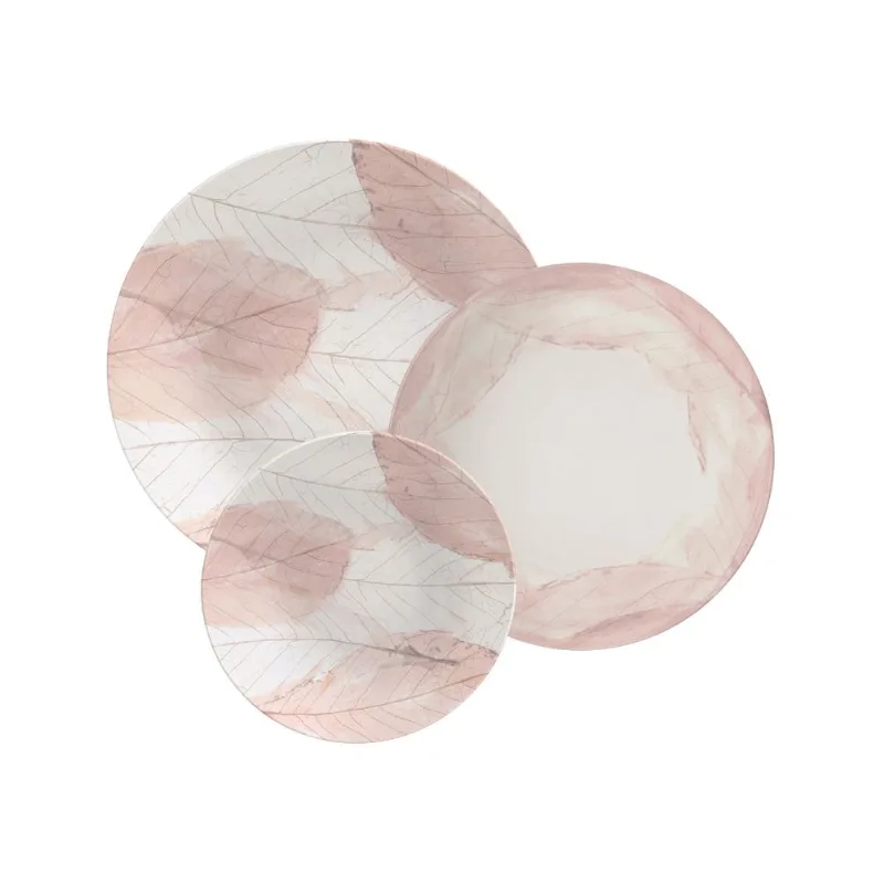 Jogo de Pratos Tramontina Rosé em Porcelana Decorada 18 Peças - Tramontina