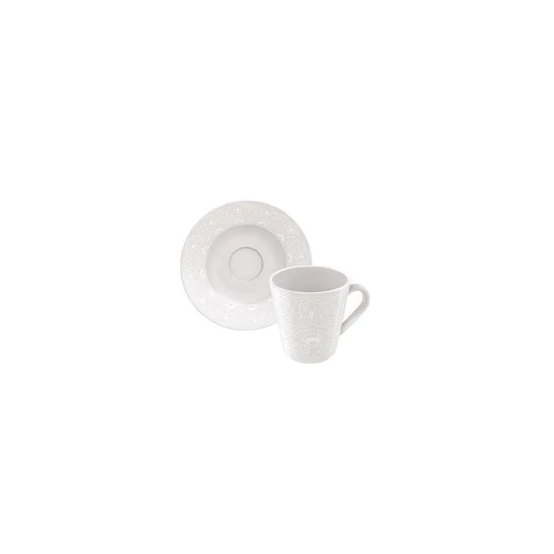 Conjunto Xícara E Pires Café Tramontina Alicia Em Porcelana