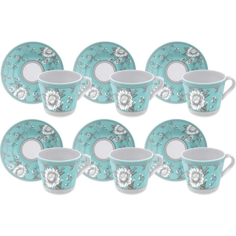 Conjunto De Chá Tramontina Porcelana Helen 185ml 12 Pç
