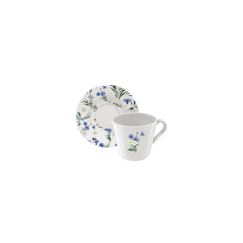 Kit Xícara e Pires de Chá Tramontina Ana Alice em Porcelana Decorada 185 ml 12 Peças